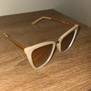 Quay Chic Cream Sunglasses